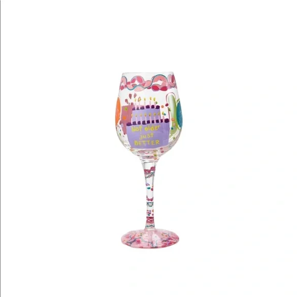 LOLITA hand painted wine glass “It’s My Birthday” - Picture 2 of 6